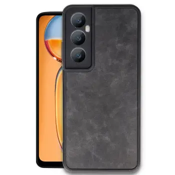 Lopard Realme C65 Kılıf Aras Deri Kapak - Siyah