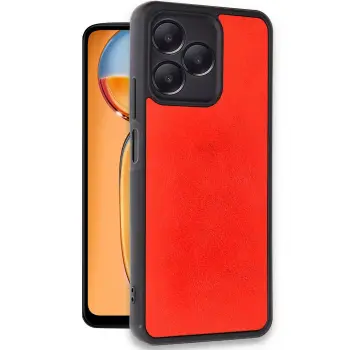 Lopard Realme Note 50 4g Kılıf Aras Deri Kapak - Kırmızı