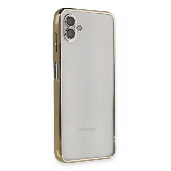 Lopard Samsung Galaxy A04 Kılıf Razer Lensli Silikon - Gold
