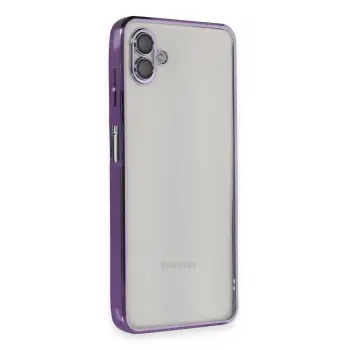 Lopard Samsung Galaxy A04 Kılıf Razer Lensli Silikon - Mor