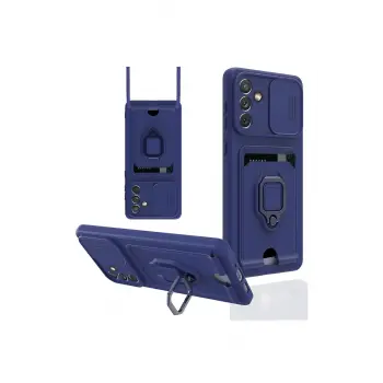 Lopard Samsung Galaxy A04s Kılıf Zuma Kartvizitli Yüzüklü Silikon - Lacivert