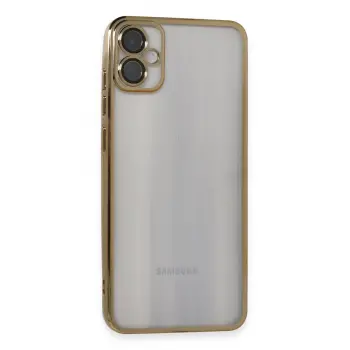 Lopard Samsung Galaxy A05 Kılıf Razer Lensli Silikon - Gold