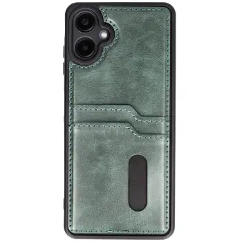 Lopard Samsung Galaxy A06 Kılıf Sara Kartvizitli Deri Kılıf - Koyu Yeşil