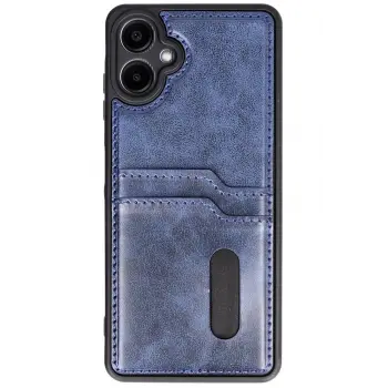 Lopard Samsung Galaxy A06 Kılıf Sara Kartvizitli Deri Kılıf - Lacivert