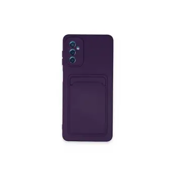 Lopard Samsung Galaxy A14 4g Kılıf Kelvin Kartvizitli Silikon - Derin Mor