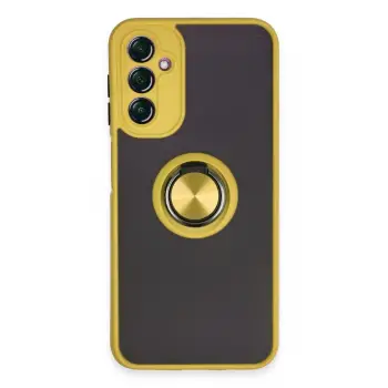 Lopard Samsung Galaxy A14 4g Kılıf Montreal Yüzüklü Silikon Kapak - Sarı