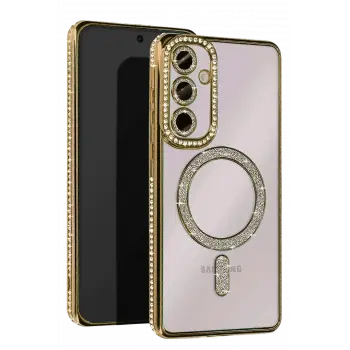 Lopard Samsung Galaxy A15 4g Joke Simli Magneticsafe Kılıf - Gold