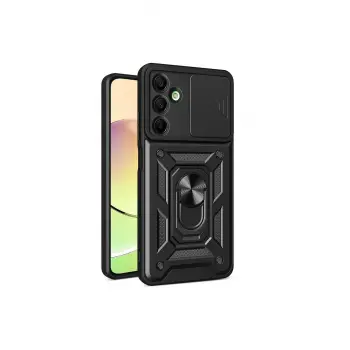 Lopard Samsung Galaxy A16 5g Kılıf Pars Lens Yüzüklü Silikon - Siyah