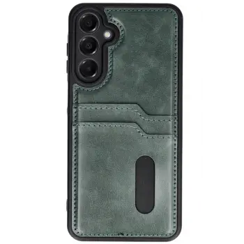 Lopard Samsung Galaxy A16 5g Kılıf Sara Kartvizitli Deri Kılıf - Koyu Yeşil