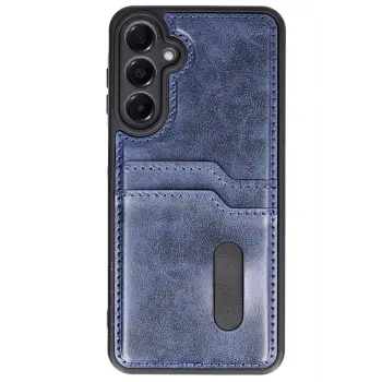 Lopard Samsung Galaxy A16 5g Kılıf Sara Kartvizitli Deri Kılıf - Lacivert