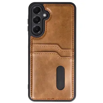 Lopard Samsung Galaxy A16 5g Kılıf Sara Kartvizitli Deri Kılıf - Taba