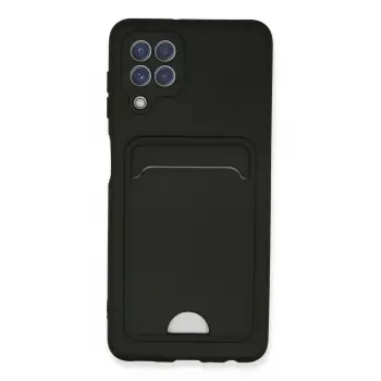 Lopard Samsung Galaxy A22 Kılıf Kelvin Kartvizitli Silikon - Siyah