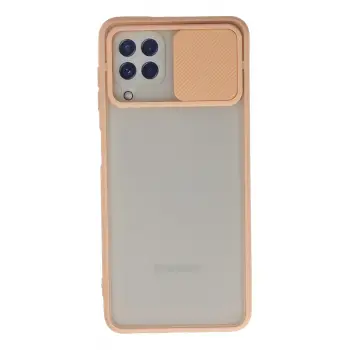 Lopard Samsung Galaxy A22 Kılıf Palm Buzlu Kamera Sürgülü Silikon - Pembe