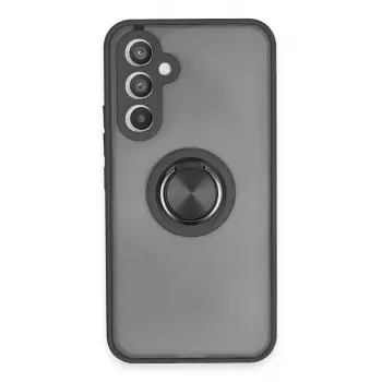 Lopard Samsung Galaxy A34 5g Kılıf Montreal Yüzüklü Silikon Kapak - Siyah