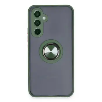 Lopard Samsung Galaxy A34 5g Kılıf Montreal Yüzüklü Silikon Kapak - Yeşil