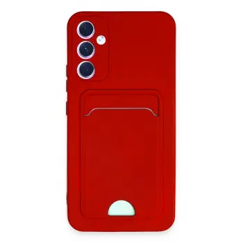 Lopard Samsung Galaxy A54 5g Kılıf Kelvin Kartvizitli Silikon - Kırmızı