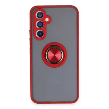 Lopard Samsung Galaxy A54 5g Kılıf Montreal Yüzüklü Silikon Kapak - Kırmızı