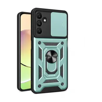 Lopard Samsung Galaxy M15 Kılıf Pars Lens Yüzüklü Silikon - Yeşil