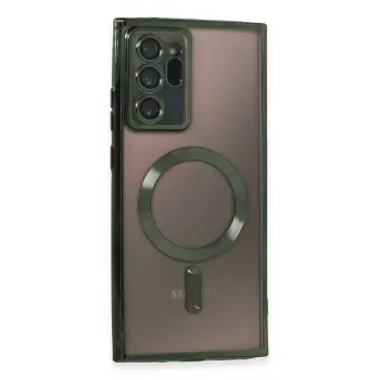 Lopard Samsung Galaxy Note 20 Ultra Kılıf Kross Magneticsafe Kapak - Koyu Yeşil
