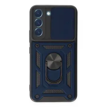 Lopard Samsung Galaxy S22 Kılıf Pars Lens Yüzüklü Silikon - Lacivert