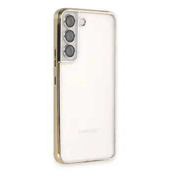 Lopard Samsung Galaxy S22 Kılıf Razer Lensli Silikon - Gold