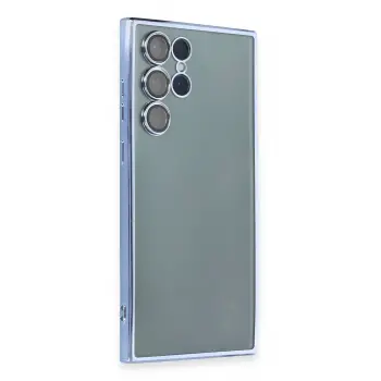 Lopard Samsung Galaxy S22 Ultra Kılıf Razer Lensli Silikon - Açık Mavi