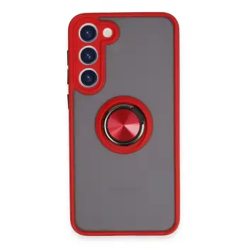 Lopard Samsung Galaxy S23 Plus Kılıf Montreal Yüzüklü Silikon Kapak - Kırmızı
