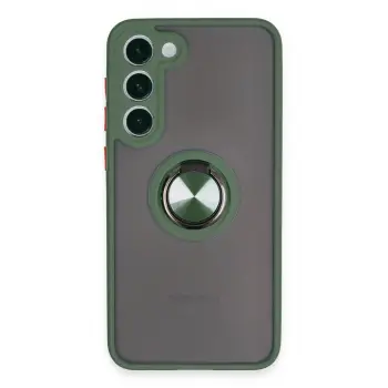 Lopard Samsung Galaxy S23 Plus Kılıf Montreal Yüzüklü Silikon Kapak - Yeşil