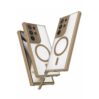 Lopard Samsung Galaxy S23 Ultra Kılıf Enka Magsafe Silikon Kılıf - Desert