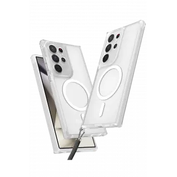 Lopard Samsung Galaxy S23 Ultra Kılıf Enka Magsafe Silikon Kılıf - Şeffaf