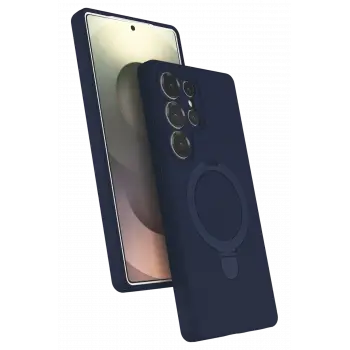 Lopard Samsung Galaxy S23 Ultra Regal Magsafe Standlı Kapak - Lacivert