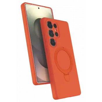 Lopard Samsung Galaxy S23 Ultra Regal Magsafe Standlı Kapak - Turuncu