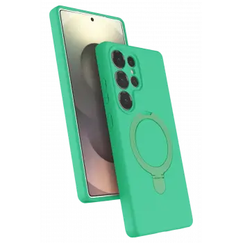 Lopard Samsung Galaxy S23 Ultra Regal Magsafe Standlı Kapak - Yeşil