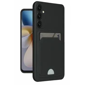 Lopard Samsung Galaxy S24 Fe Kılıf Kelvin Kartvizitli Silikon - Siyah