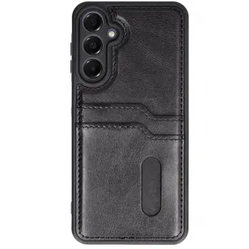 Lopard Samsung Galaxy S24 Fe Kılıf Sara Kartvizitli Deri Kılıf - Siyah