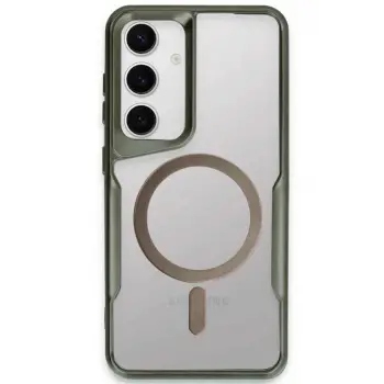 Lopard Samsung Galaxy S24 Kılıf Boyi Magsafe Silikon Kapak - Yeşil