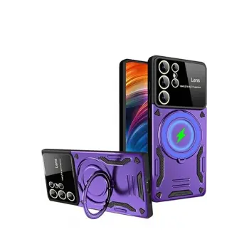 Lopard Samsung Galaxy S24 Ultra Kılıf Joy Lens Standlı Kapak - Mor