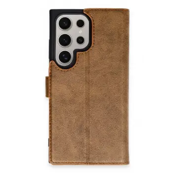 Lopard Samsung Galaxy S24 Ultra Kılıf Trend S Plus Kapaklı Kılıf - Taba