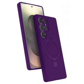 Lopard Samsung Galaxy S24 Ultra Regal Magsafe Standlı Kapak - Derin Mor