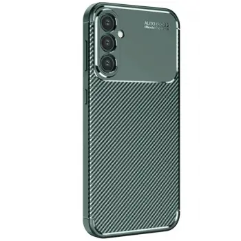 Lopard Samsung Galaxy S25 Kılıf Auto Focus Karbon Kapak - Koyu Yeşil