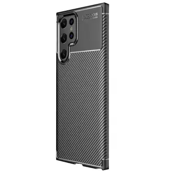 Lopard Samsung Galaxy S25 Ultra Kılıf Auto Focus Karbon Kapak - Siyah
