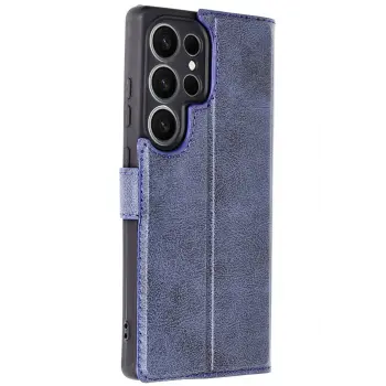 Lopard Samsung Galaxy S25 Ultra Kılıf Trend S Plus Kapaklı Kılıf - Lacivert