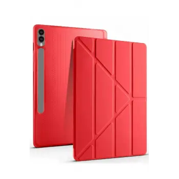 Lopard Samsung Galaxy X510 Tab S9 Fe 11 Kılıf Kalemlikli Mars Tablet Kılıfı - Kırmızı