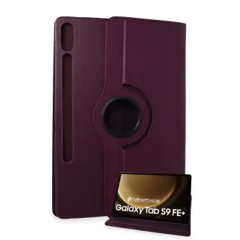 Lopard Samsung Galaxy X610 Tab S9 Fe Plus 12.4 Kılıf 360 Tablet Deri Kılıf - Mürdüm