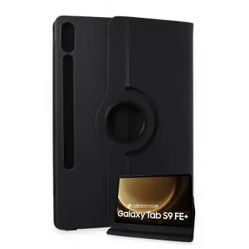 Lopard Samsung Galaxy X610 Tab S9 Fe Plus 12.4 Kılıf 360 Tablet Deri Kılıf - Siyah