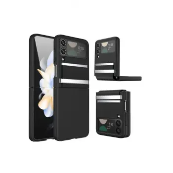 Lopard Samsung Galaxy Z Flip 4 Kılıf Belt Flip Kapak - Siyah