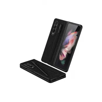 Lopard Samsung Galaxy Z Fold 3 Kılıf Fold Kapak - Karbon