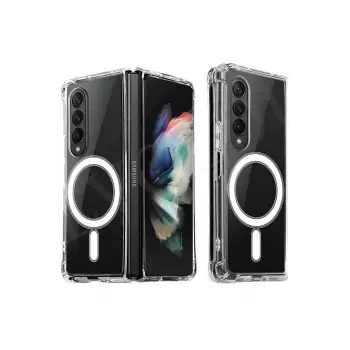 Lopard Samsung Galaxy Z Fold 4 Kılıf Magneticsafe Şeffaf Silikon - Şeffaf
