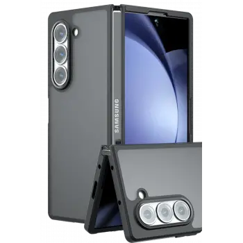 Lopard Samsung Galaxy Z Fold 5 Kılıf Blur Fold Kapak - Mat Siyah