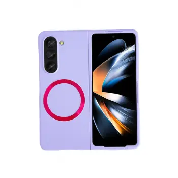 Lopard Samsung Galaxy Z Fold 5 Kılıf Mata Fold Kapak - Lila